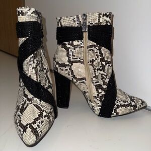Black snake skin boots